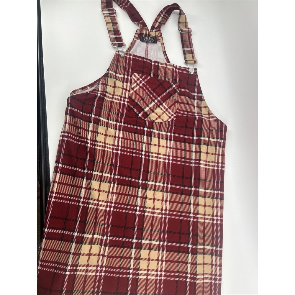 Jolie & Joy Red Autumn Plaid Jumper Dress Plus Size 3X Cottagecore 90s Retro